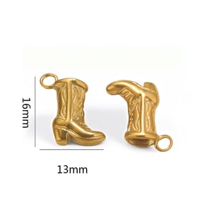 1 Piece Simple Retro Style Boot Shape Stainless Steel  Gold Color Women's Pendant h5 